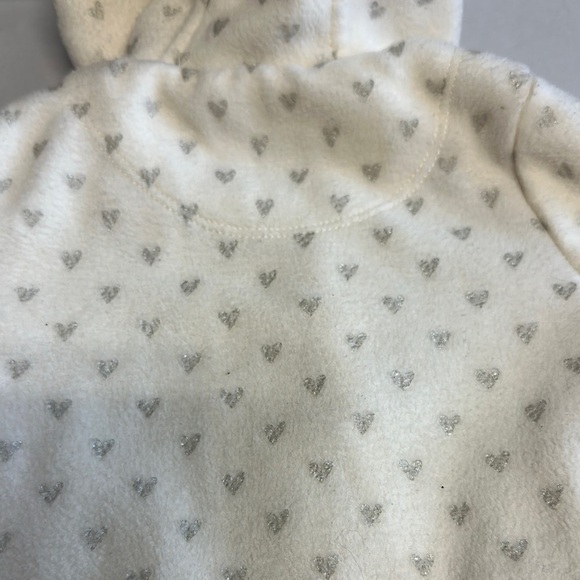 GAP White Baby fleece Hooded Jacket with ruffle hem - Picture 5 of 6